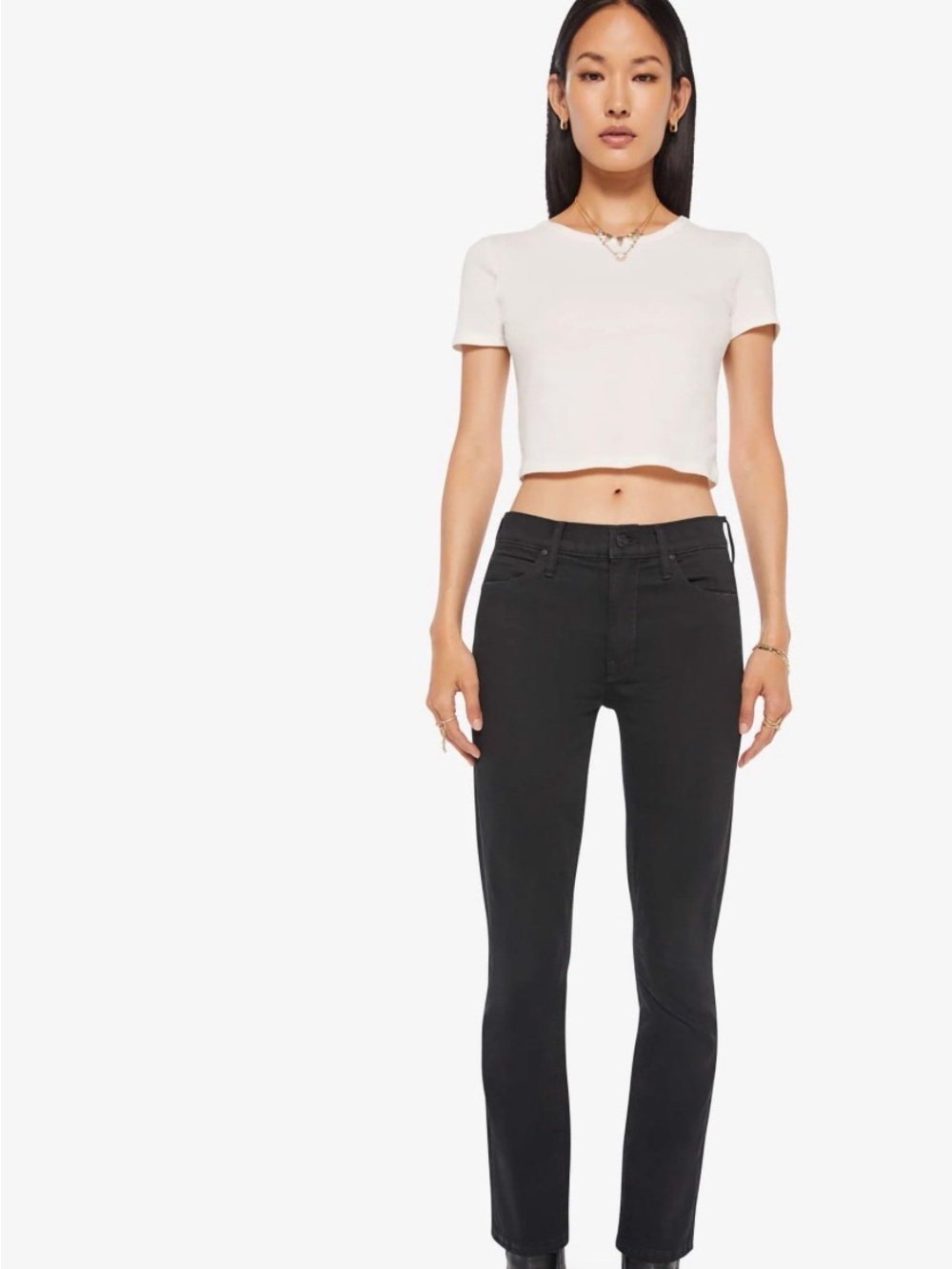 Mother mid rise dazzler ankle 27
Black